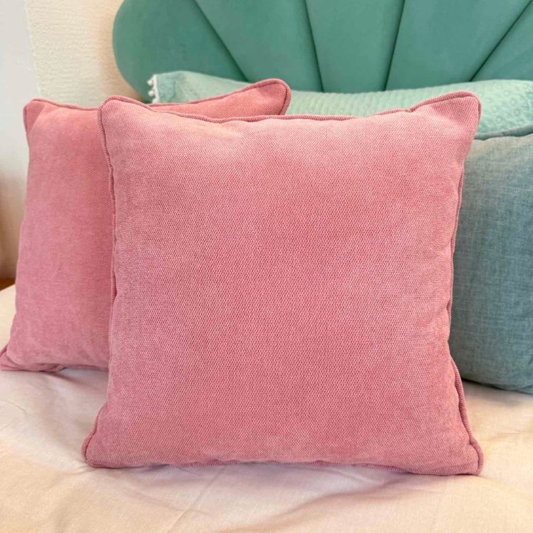 Μαξιλάρι Διακοσμητικό Ροζ με κορδόνι (40x40εκ.)