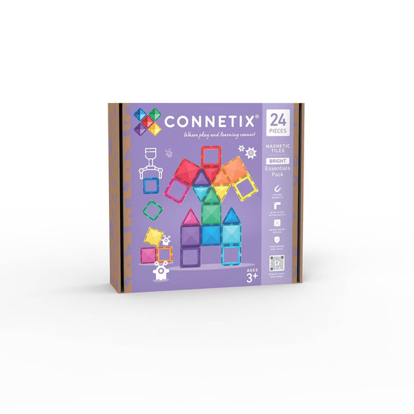 Connetix Μαγνητικό Παιχνίδι 24 τμχ Bright Essential Pack